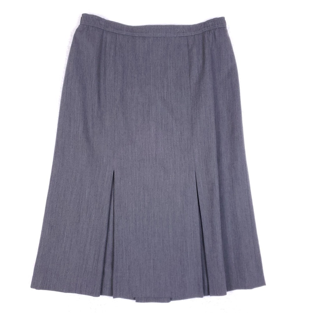 Vintage Sedamodell Skirt Women's XL Gray Pleated Wool Blend Made in Germany